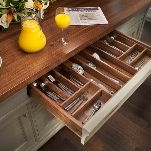 Rutt walnut utensil drawer
